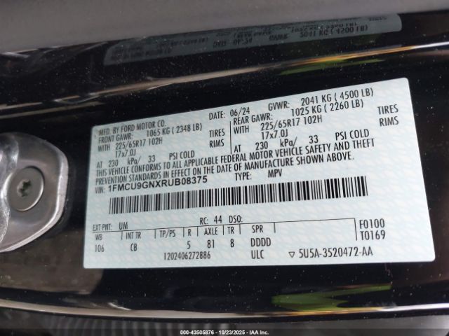 2024 FORD ESCAPE 1FMCU9GNXRUB08375 Photo 8