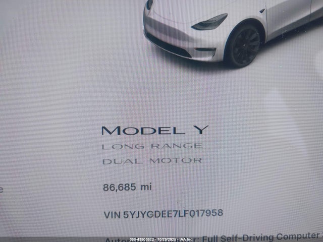 2020 TESLA MODEL Y 5YJYGDEE7LF017958 Photo 6