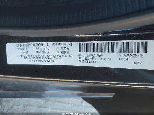 1C3CDZCG4EN176370 Dodge Avenger Sxt