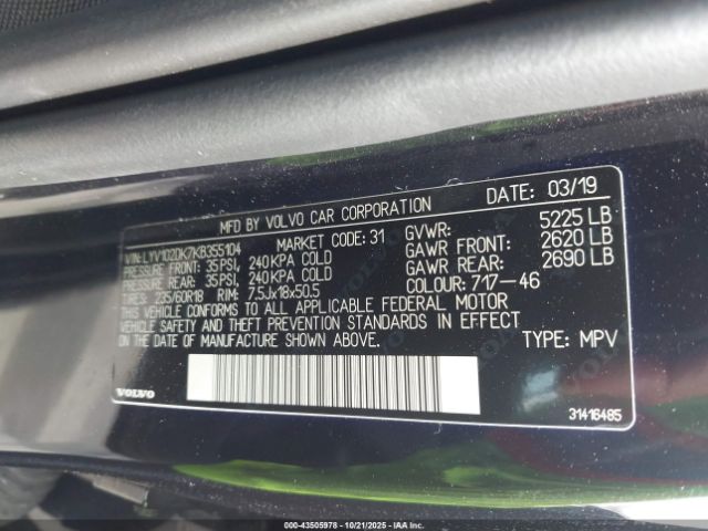 2019 VOLVO XC60 LYV102DK7KB355104 Photo 8