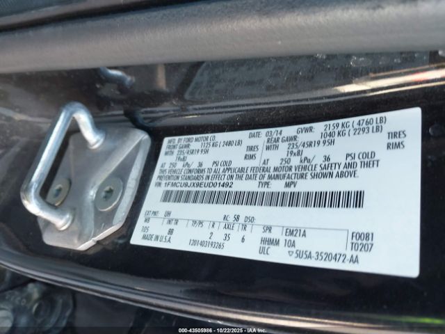 2014 FORD ESCAPE 1FMCU9JX9EUD01492 Photo 8