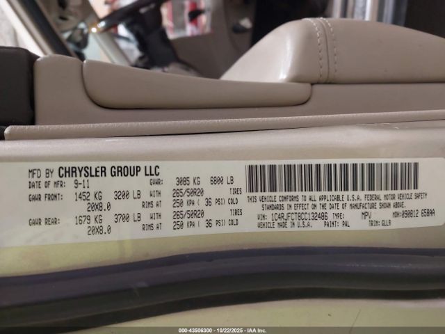 2012 JEEP GRAND CHEROKEE 1C4RJFCT8CC132486 Photo 8