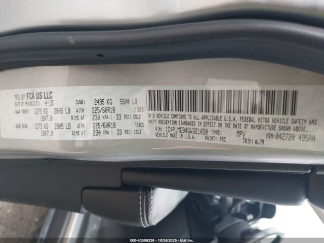 2016 JEEP CHEROKEE 1C4PJMDB4GW321030 Photo 8