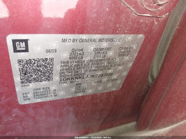 2019 GMC ACADIA 1GKKNKLA2KZ287550 Photo 8