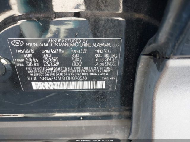 2018 HYUNDAI SANTA FE SPORT 5NMZU3LB1JH098578 Photo 8