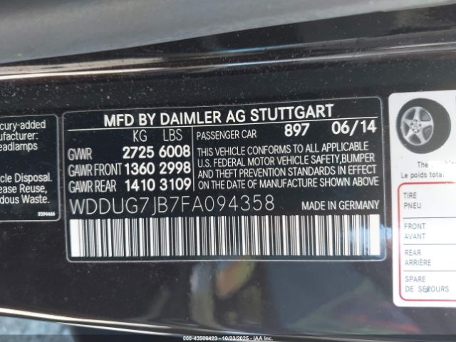 2015 MERCEDES-BENZ S 63 AMG WDDUG7JB7FA094358 Photo 8