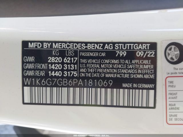 2023 MERCEDES-BENZ S 580 W1K6G7GB6PA181069 Photo 8