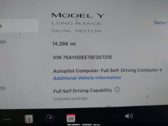 2025 TESLA MODEL Y 7SAYGDEE7SF307215 Photo 6