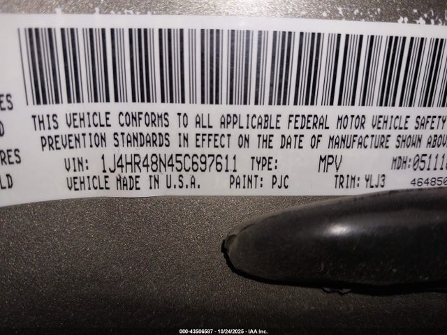 2005 JEEP GRAND CHEROKEE 1J4HR48N45C697611 Photo 8