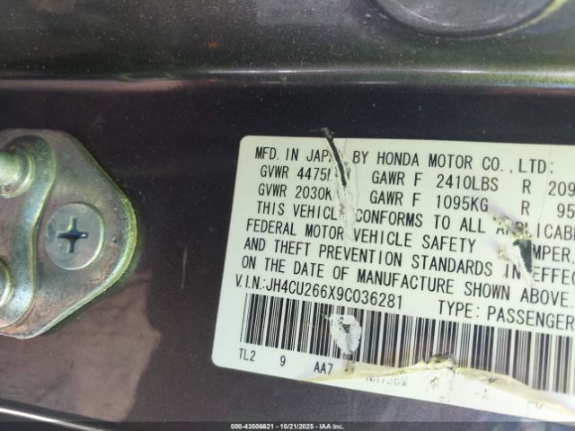 2009 ACURA TSX JH4CU266X9C036281 Photo 8