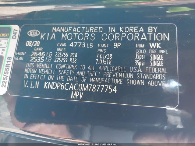 KIA SPORTAGE S 2021 KNDP6CAC0M7877754 Image 9
