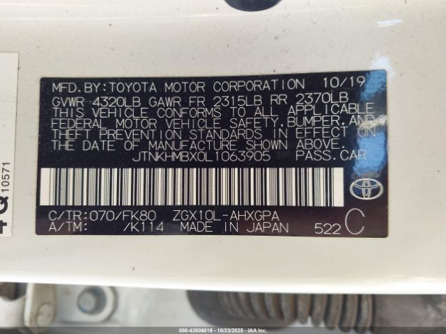 2020 TOYOTA C-HR JTNKHMBX0L1063905 Photo 8