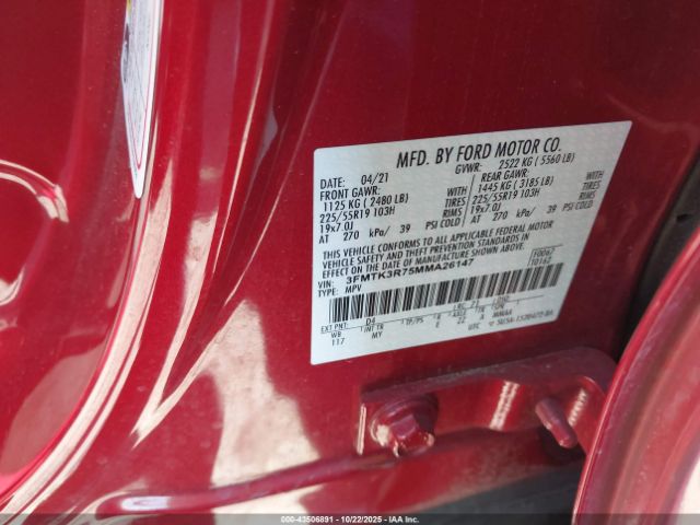 2021 FORD MUSTANG MACH-E 3FMTK3R75MMA26147 Photo 8