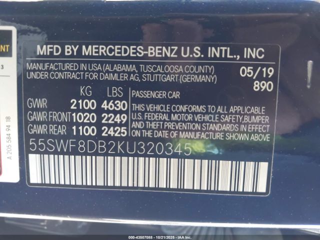2019 MERCEDES-BENZ C 300 55SWF8DB2KU320345 Photo 8