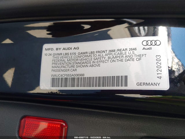 2025 AUDI S5 SPORTBACK WAUC4CF55SA006988 Photo 8