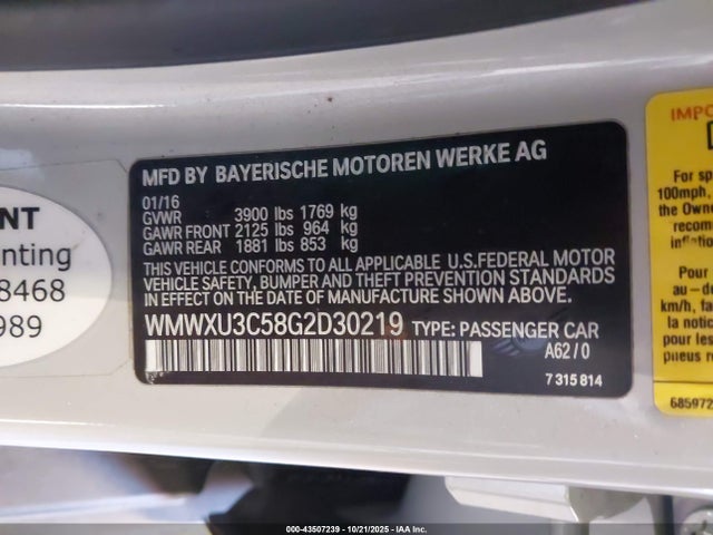 2016 MINI HARDTOP WMWXU3C58G2D30219 Photo 8