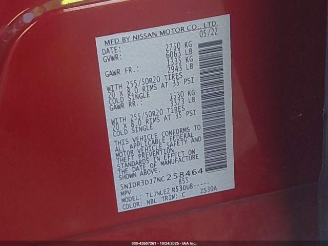 2022 NISSAN PATHFINDER 5N1DR3DJ7NC258464 Photo 8