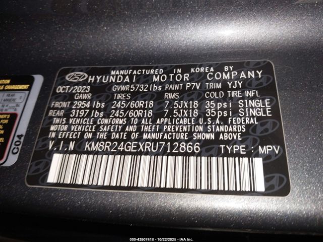 2024 HYUNDAI PALISADE KM8R24GEXRU712866 Photo 8