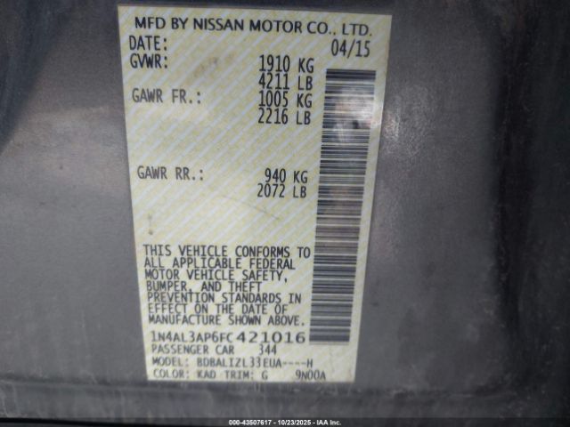 2015 NISSAN ALTIMA 1N4AL3AP6FC421016 Photo 8