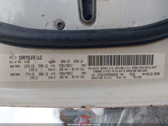 2009 DODGE RAM 1500 1D3HB18P59S802038 Photo 8