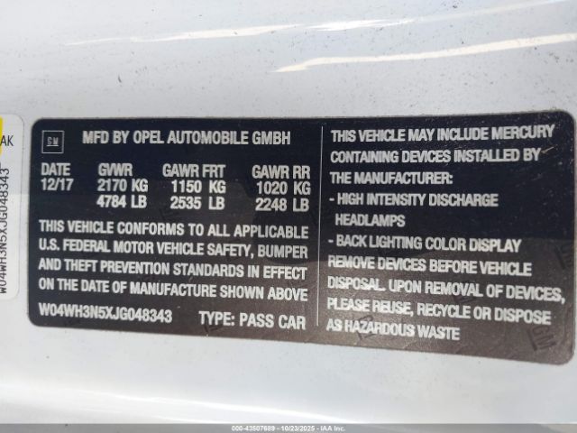 2018 BUICK CASCADA W04WH3N5XJG048343 Photo 8