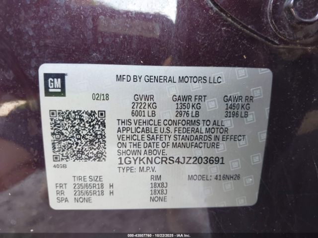 2018 CADILLAC XT5 1GYKNCRS4JZ203691 Photo 8