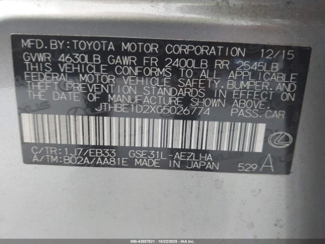2016 LEXUS IS 350 JTHBE1D2XG5026774 Photo 8