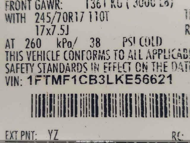 2020 FORD F-150 1FTMF1CB3LKE56621 Photo 8