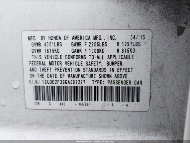 2016 ACURA ILX 19UDE2F39GA007227 Photo 8