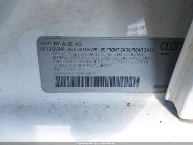 2013 AUDI A4 WAUEFAFL9DN036822 Photo 8