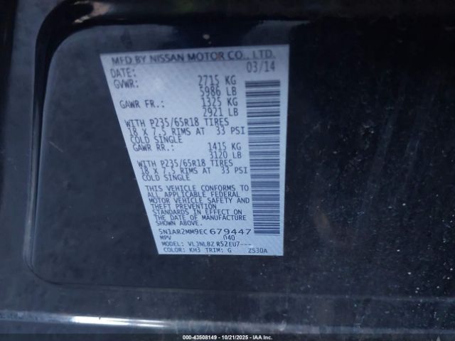 2014 NISSAN PATHFINDER 5N1AR2MM9EC679447 Photo 8