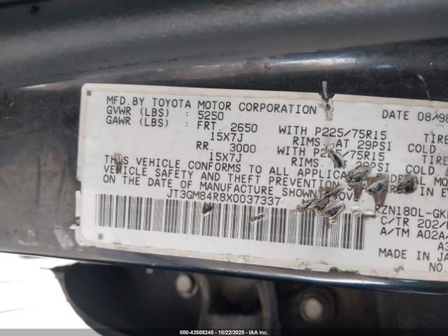 1999 TOYOTA 4RUNNER JT3GM84R8X0037337 Photo 8