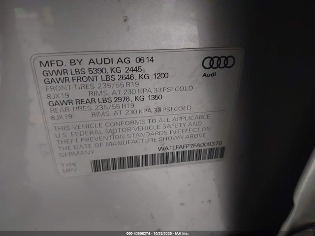 2015 AUDI Q5 WA1LFAFP7FA009376 Photo 8