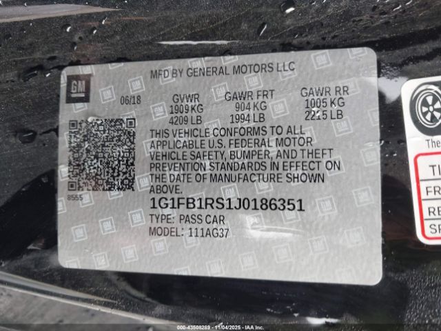 2018 CHEVROLET CAMARO 1G1FB1RS1J0186351 Photo 8