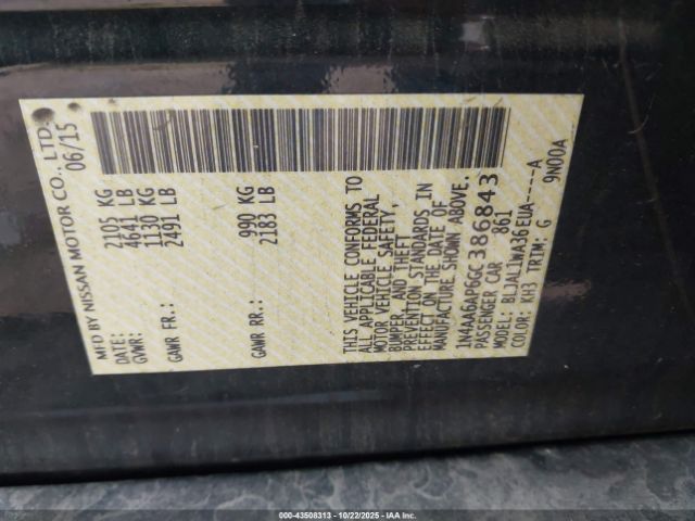 2016 NISSAN MAXIMA 1N4AA6AP6GC386843 Photo 8