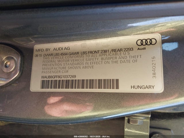 2016 AUDI A3 WAUB8GFF8G1037269 Photo 8