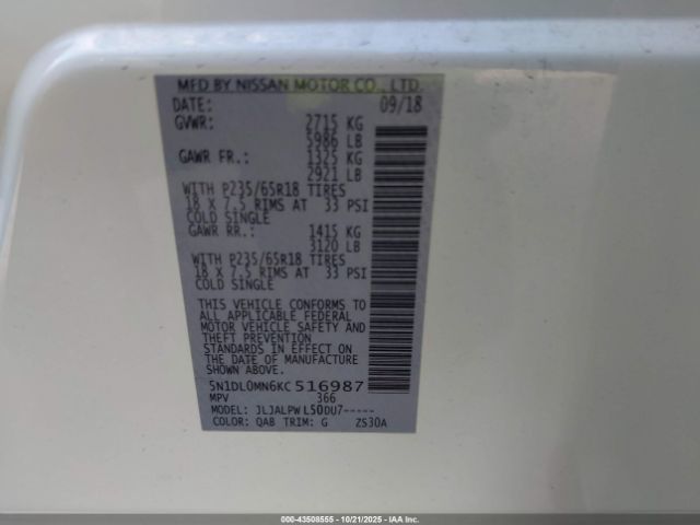 2019 INFINITI QX60 5N1DL0MN6KC516987 Photo 8