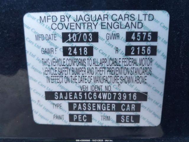 2004 JAGUAR X-TYPE SAJEA51C64WD73916 Photo 8