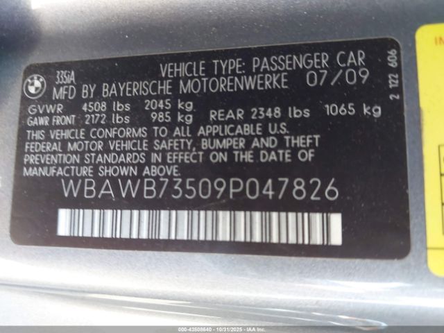 2009 BMW 335I WBAWB73509P047826 Photo 8