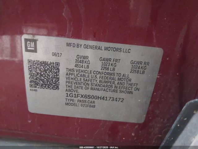 2017 CHEVROLET BOLT EV 1G1FX6S00H4173472 Photo 8