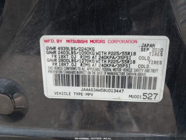 2011 MITSUBISHI OUTLANDER JA4AS3AW5BU013447 Photo 8