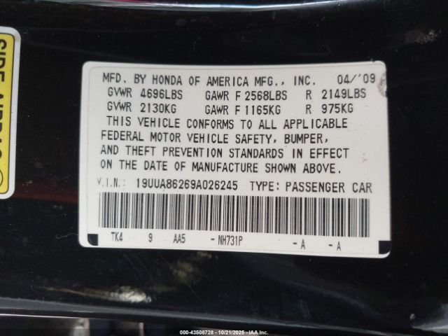 2009 ACURA TL 19UUA86269A026245 Photo 8