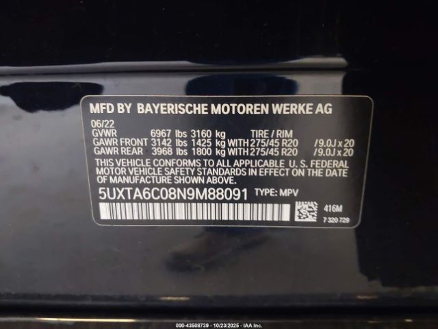 2022 BMW X5 PHEV 5UXTA6C08N9M88091 Photo 8
