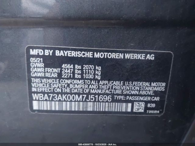 2021 BMW 228I GRAN COUPE WBA73AK00M7J51696 Photo 8