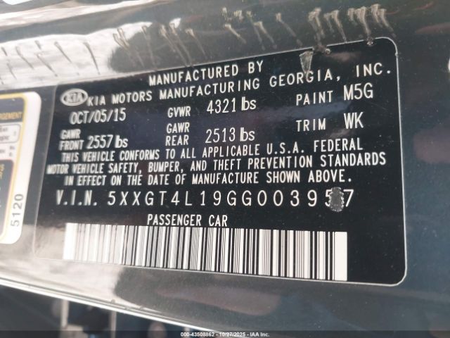 2016 KIA OPTIMA 5XXGT4L19GG003957 Photo 8