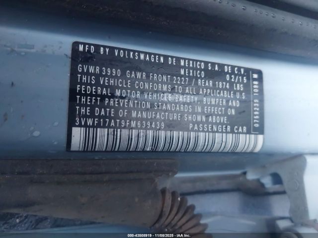 2015 VOLKSWAGEN BEETLE 3VWF17AT9FM639439 Photo 8