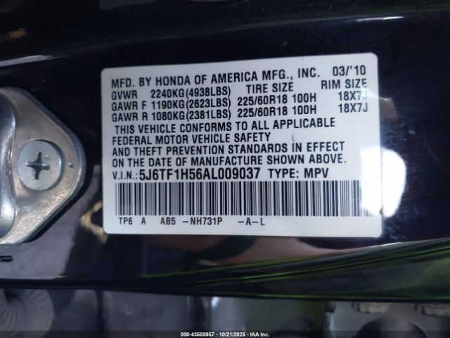 2010 HONDA ACCORD CROSSTOUR 5J6TF1H56AL009037 Photo 8