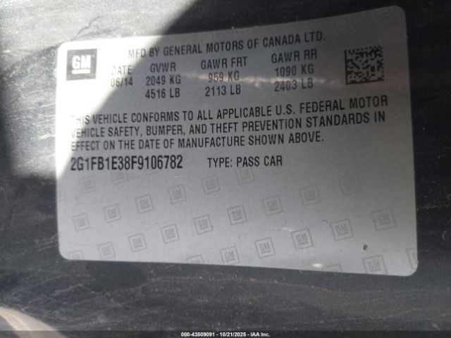 2015 CHEVROLET CAMARO 2G1FB1E38F9106782 Photo 8