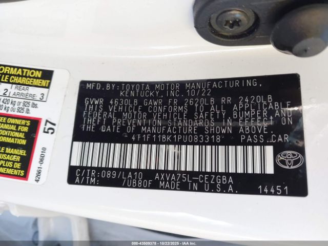 2023 TOYOTA CAMRY 4T1F11BK1PU083318 Photo 8