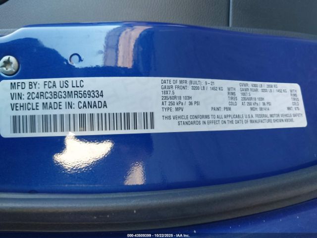 2021 CHRYSLER PACIFICA 2C4RC3BG3MR569334 Photo 8